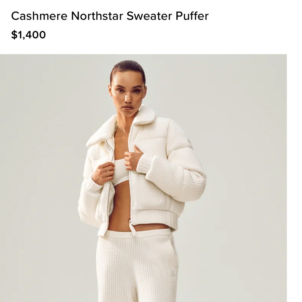 ALO Yoga White Sweater Puffer Jacket